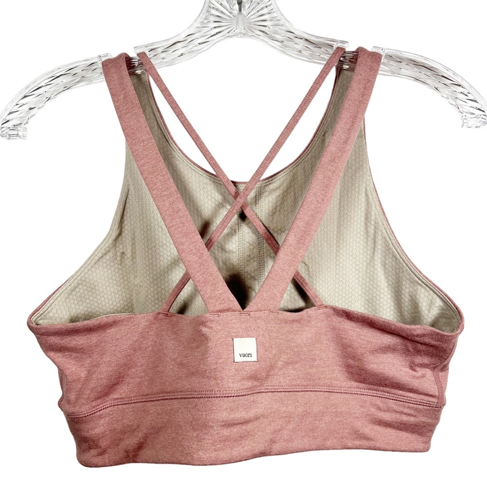 Vuori women’s elevation sports bra size L strappy racerback pink